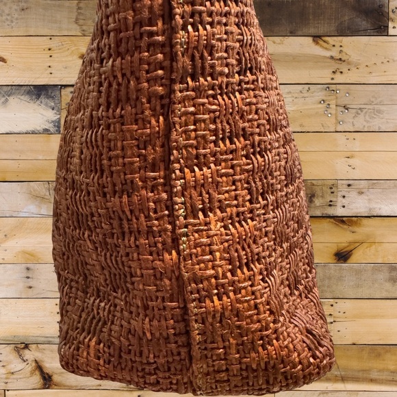 Tanner,Made in Italy Straw Handbag dark
Green Leather Trim,elegant,minimalist - Picture 4 of 9